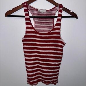 Cloud Chaser Red and White Striped Tank Top